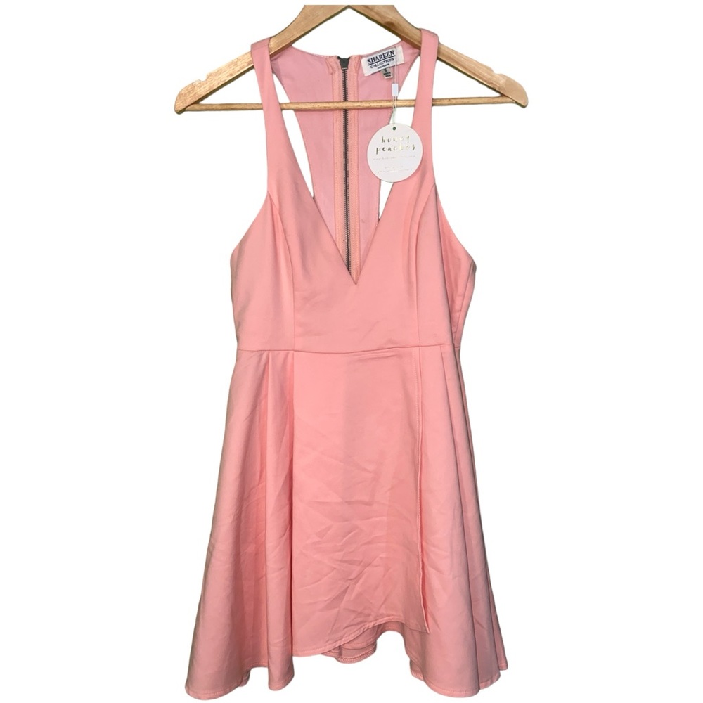 Shareen Collection Dress Coral Peach Mini Cocktail Occasion Dress Size 10